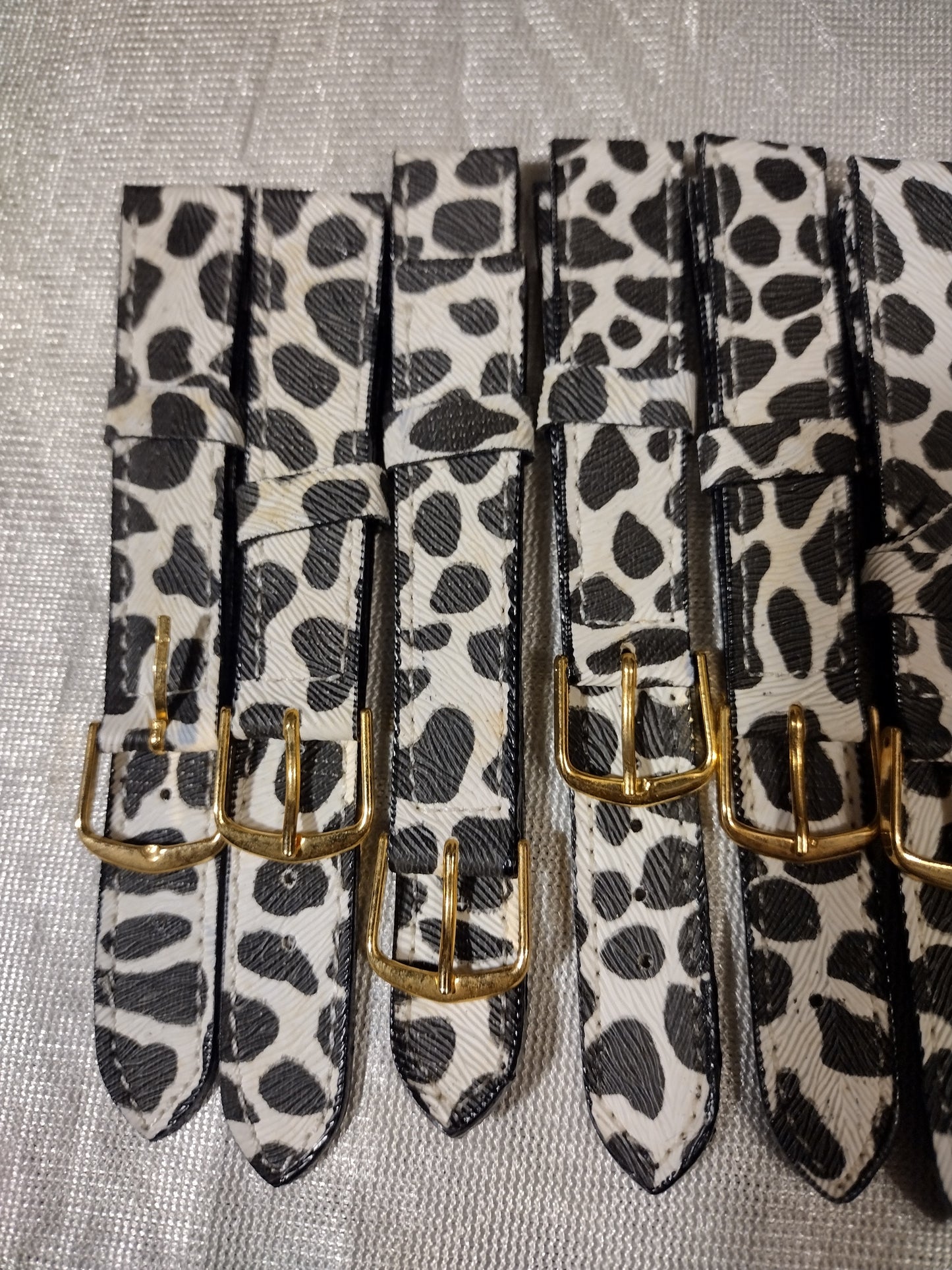 Women's black/white leopard watchband 18x14mm