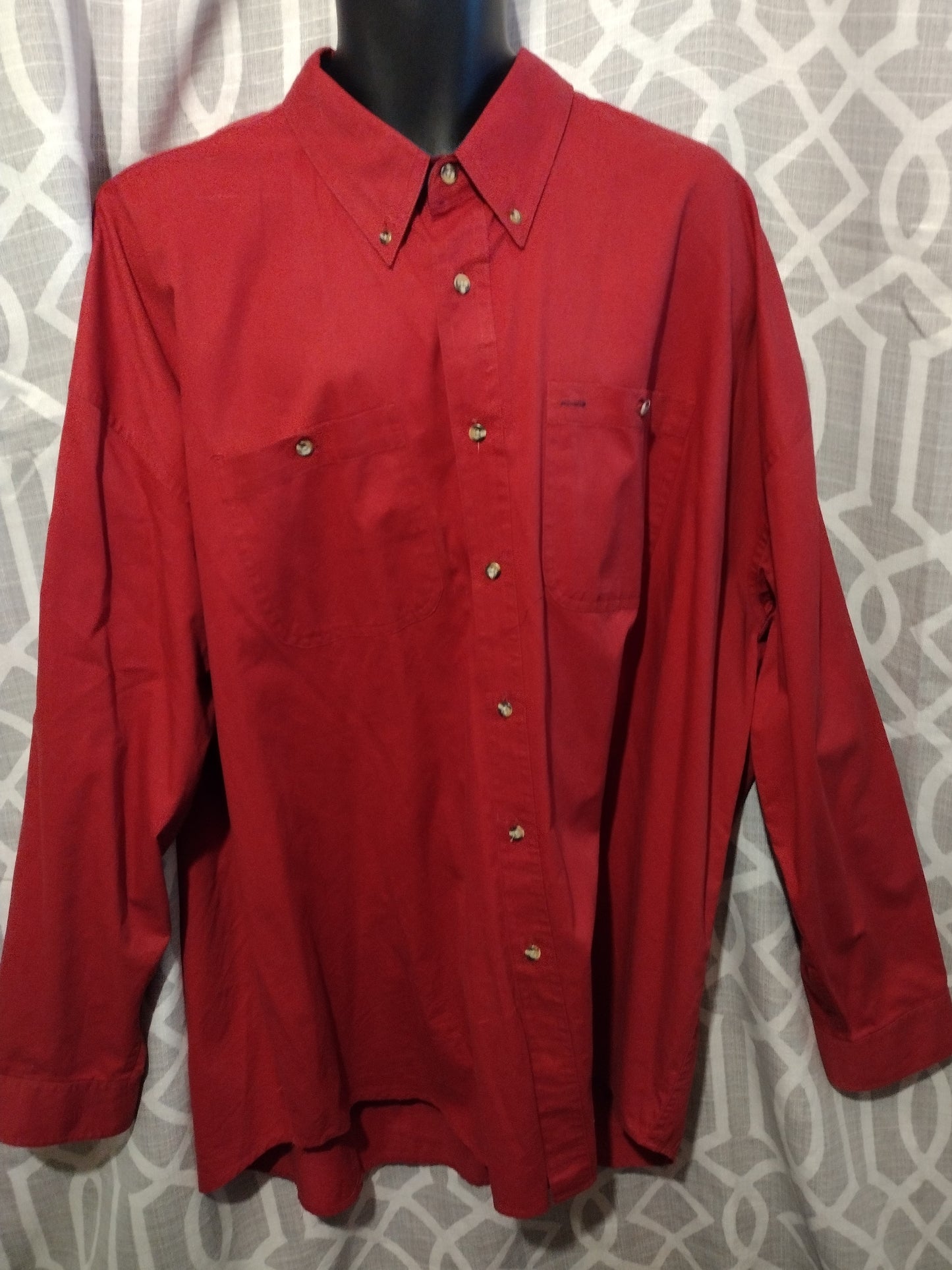 Men red long sleeve shirt size2X
