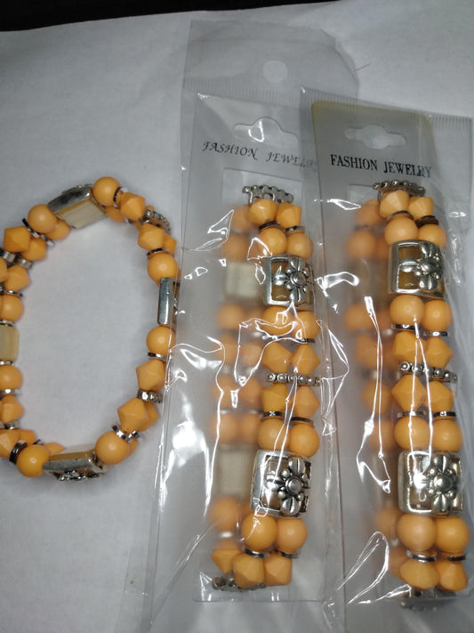 Women's orange beaded Bracelet