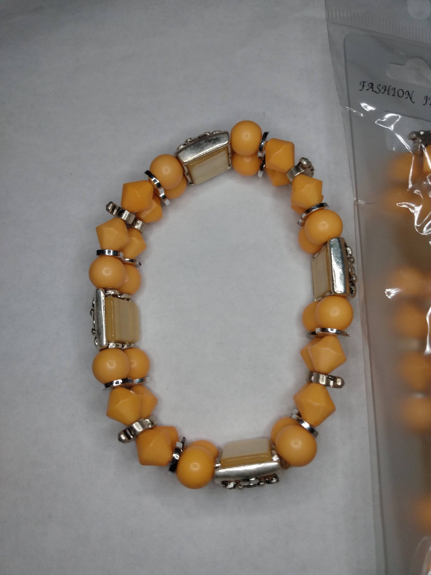 Women's orange beaded Bracelet