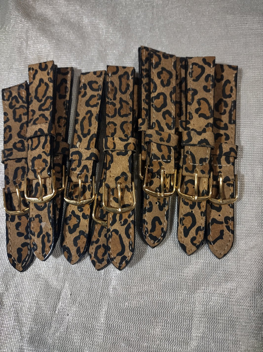 Women's brown leopard watchband 16mm
