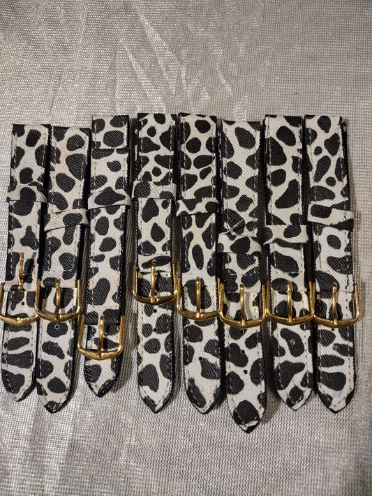 Women's black/white leopard watchband 18x14mm