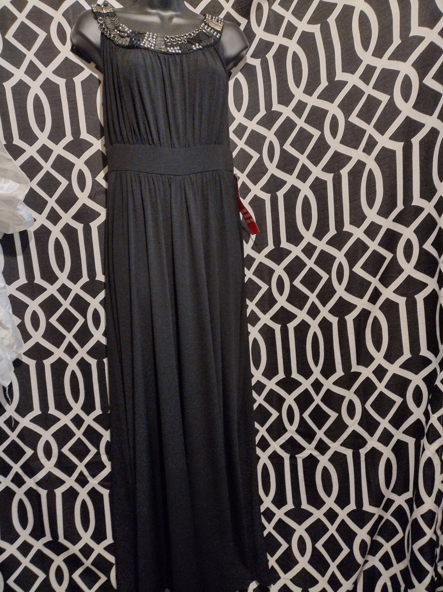 Women black maxi jewel dress size medium