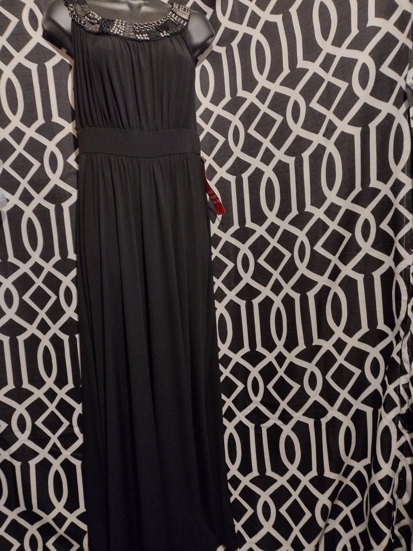 Women black maxi jewel dress size medium