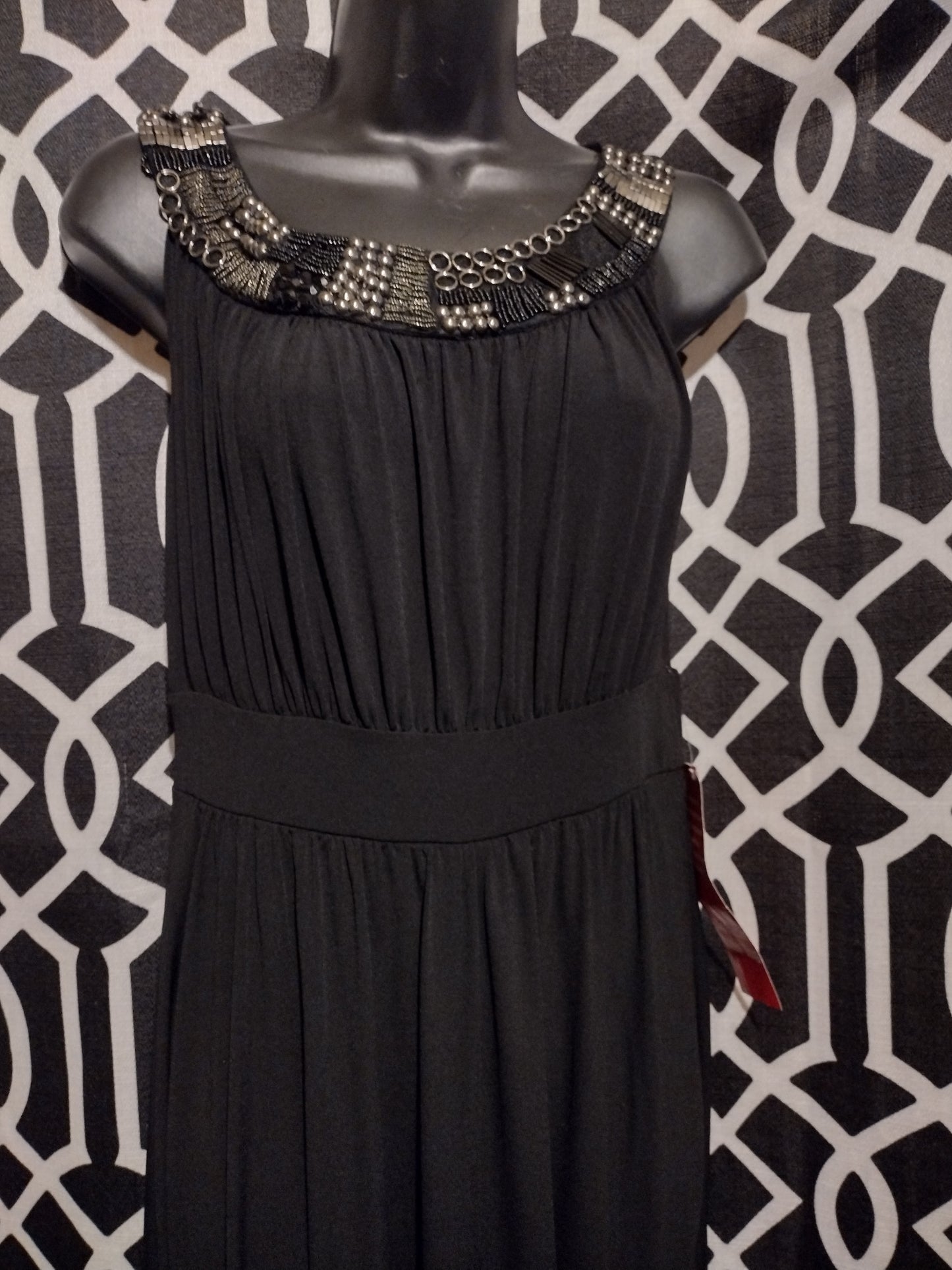 Women black maxi jewel dress size medium