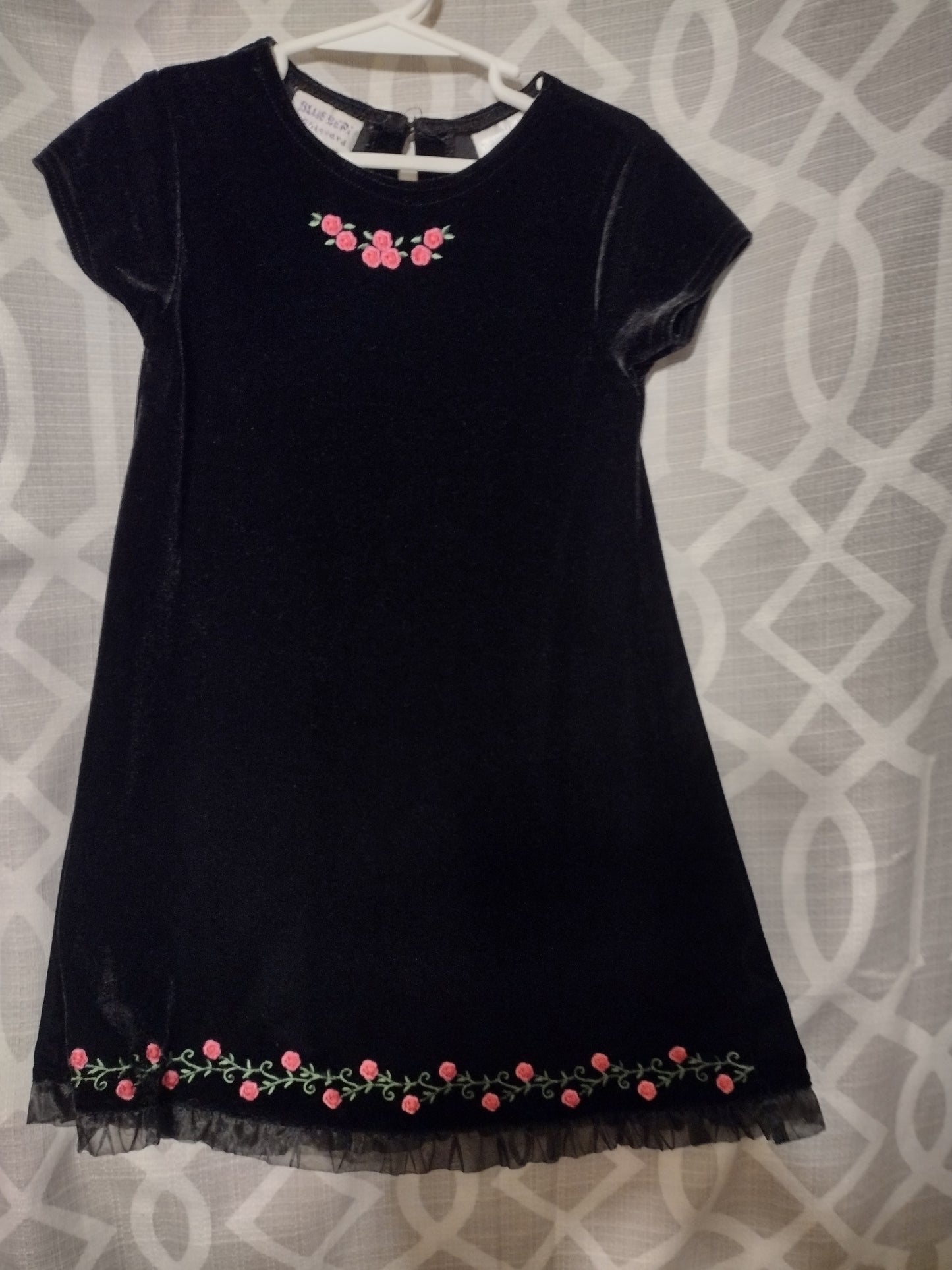 Toddler girl black velvet dress size 5
