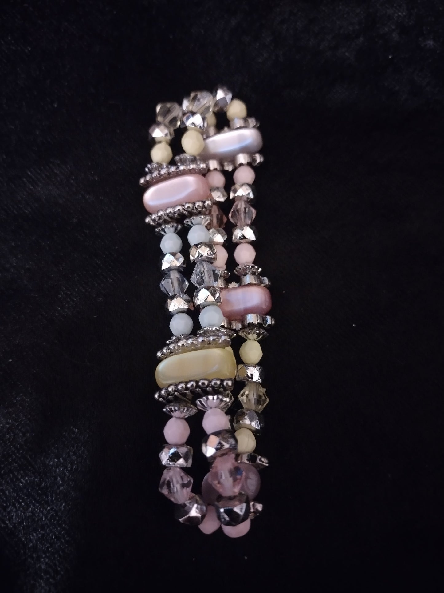 women's multi color beaded stretch bracelet