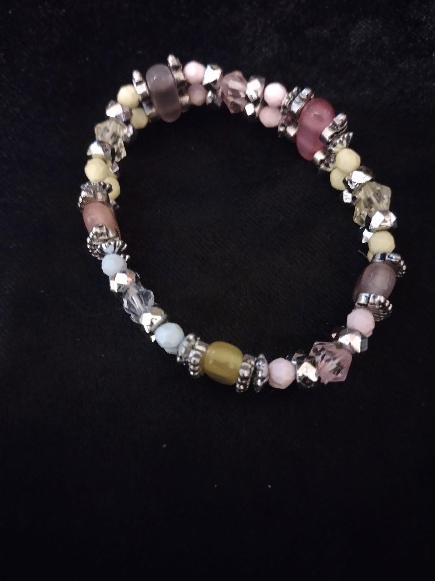 women's multi color beaded stretch bracelet