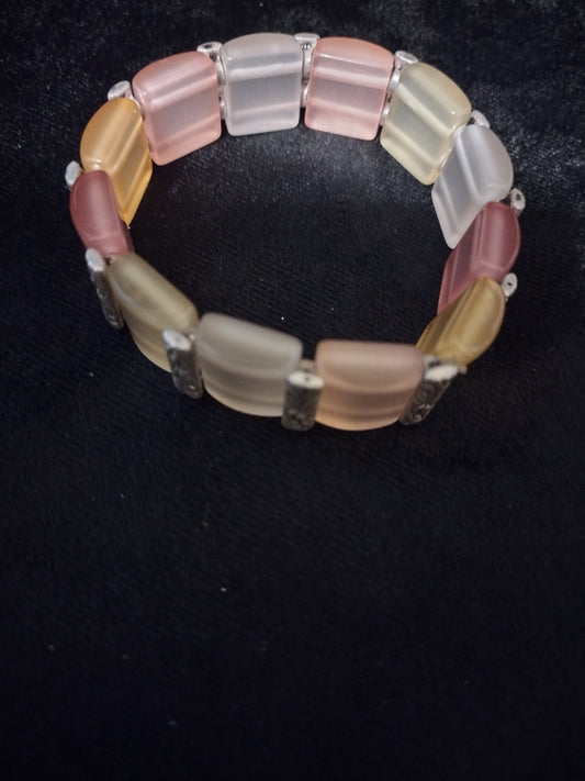 Women's multi color marble stretch bracelet