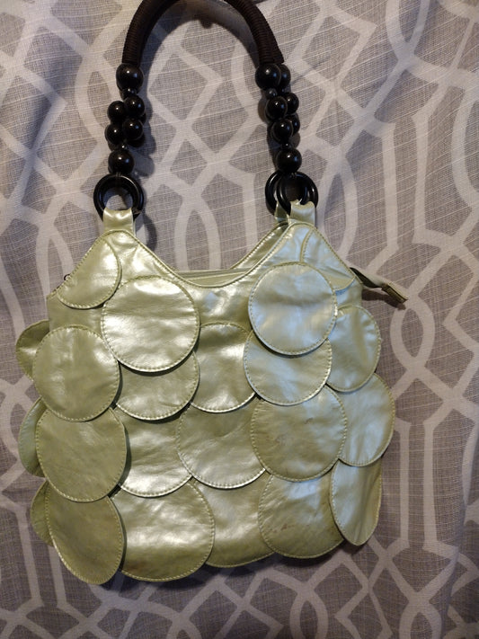 Women's lime green shoulder handbag