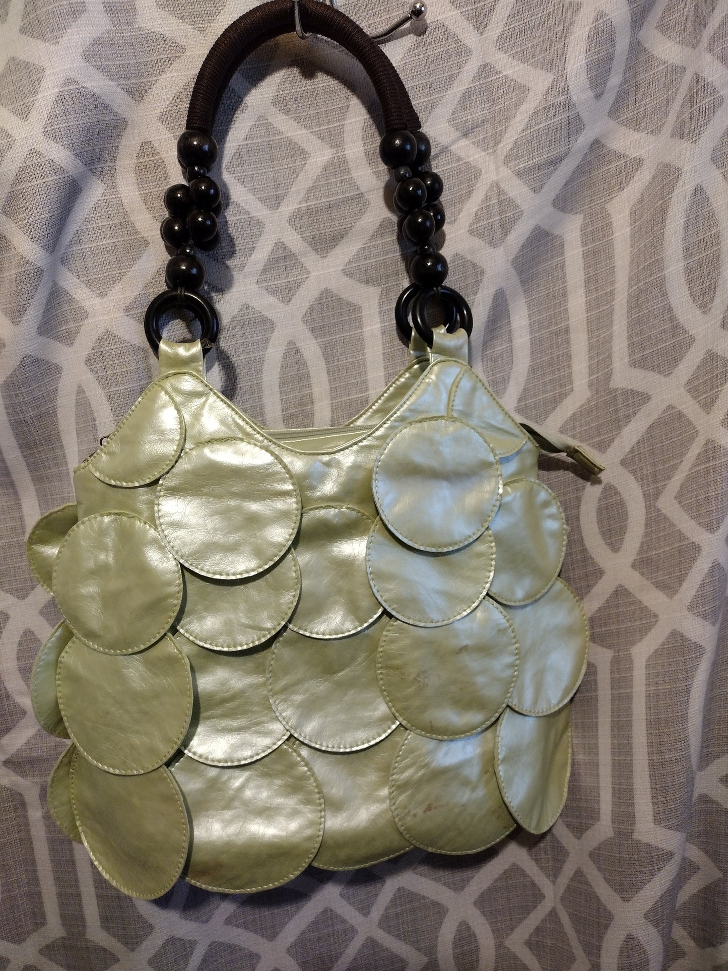 Women's lime green shoulder handbag