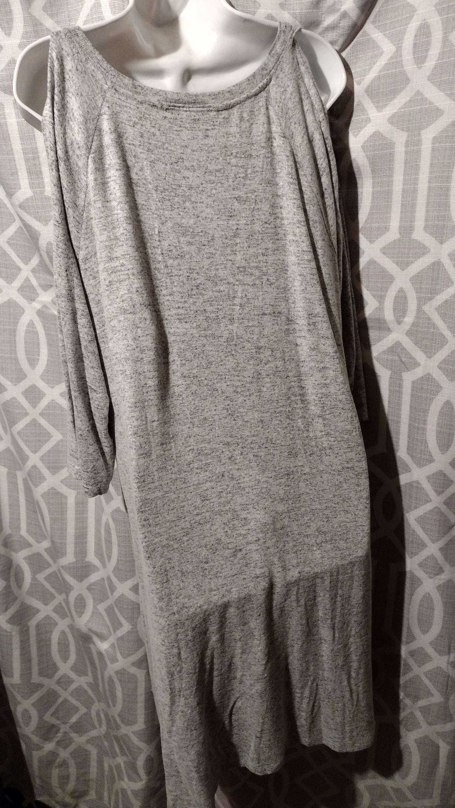 Women's gray cold shoulder sweater dress 2X