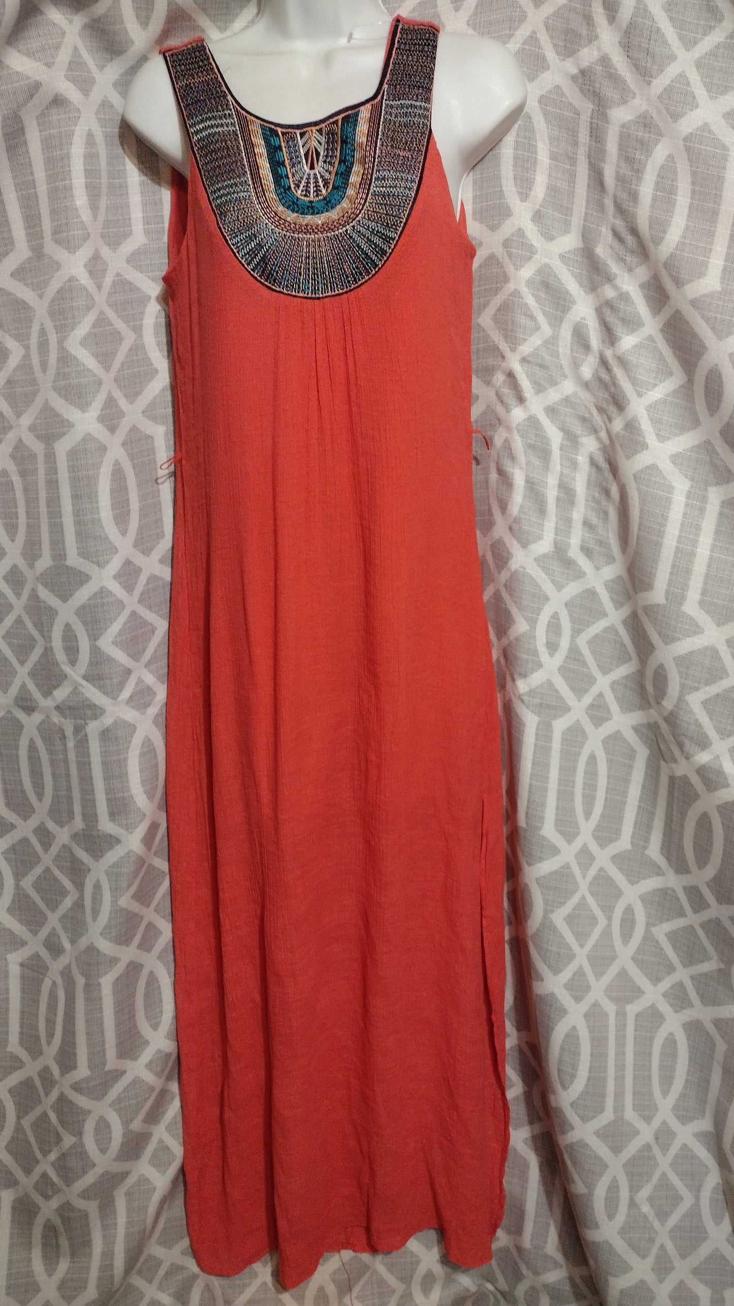 Women maxi orange dress size small