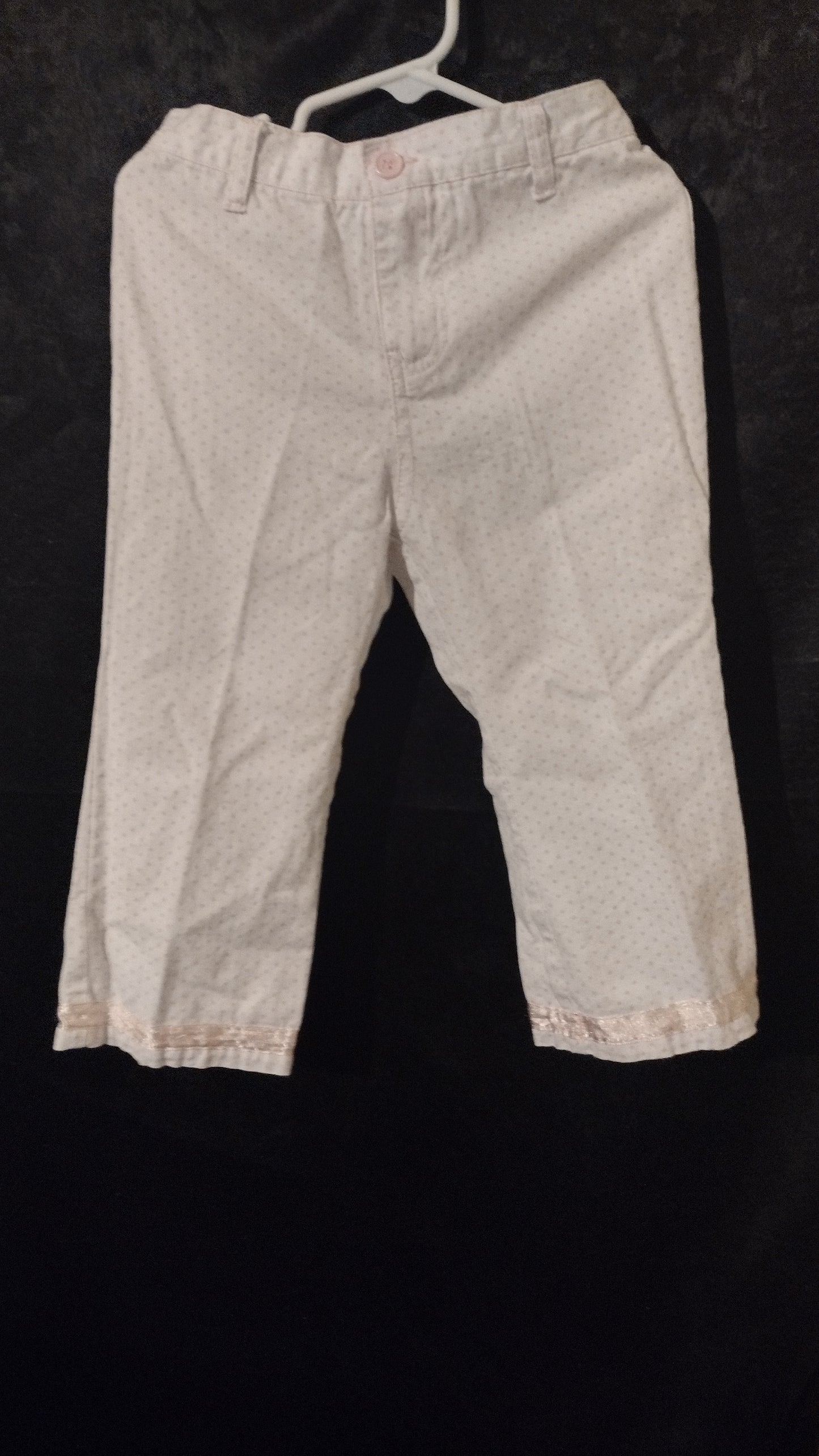 Little girl pink and white polka dot pants size 6