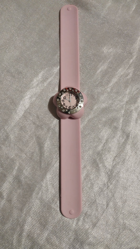 Women's pink/silver Slap Watch