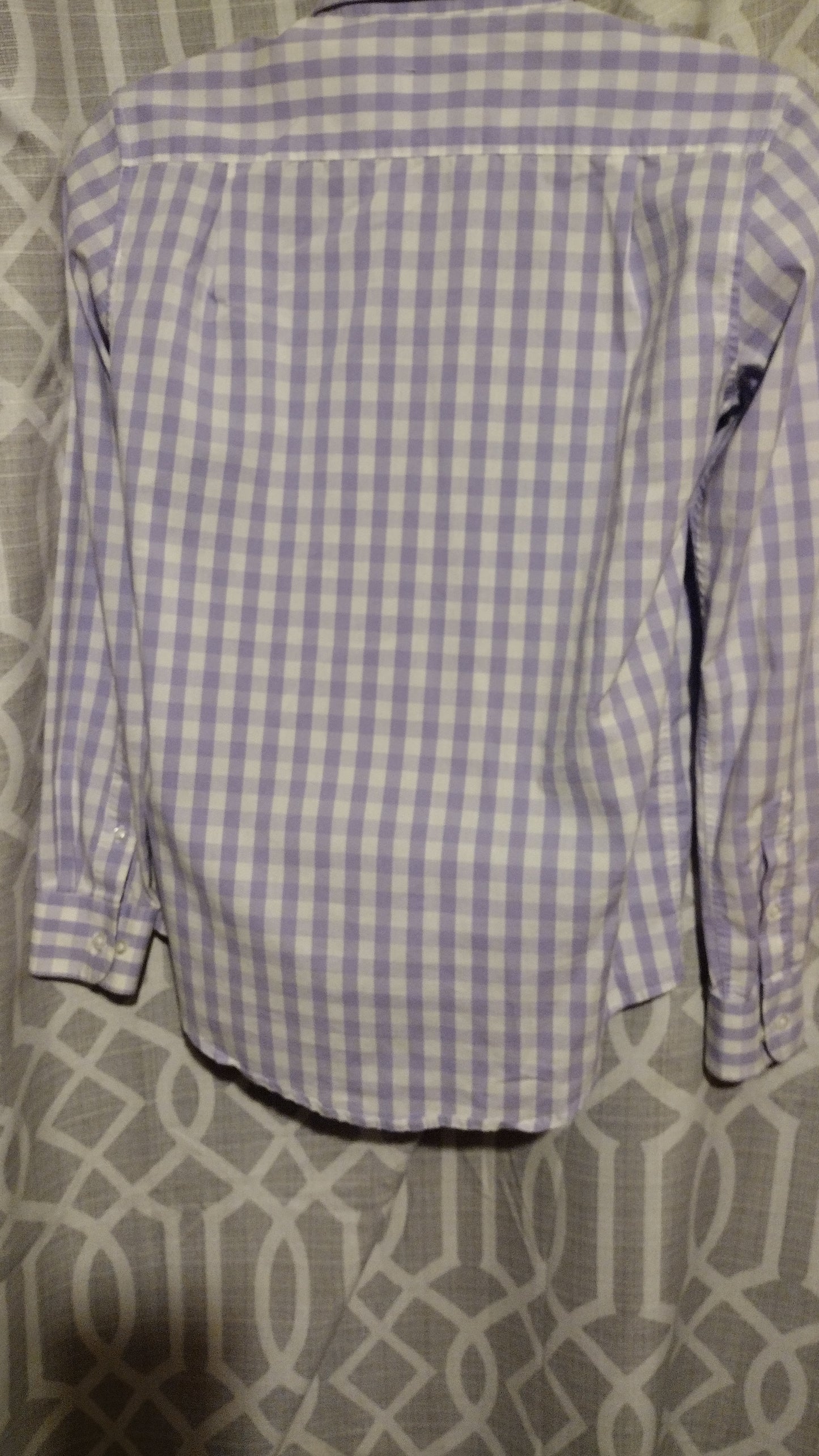 Men purple/white long sleeve shirt size small