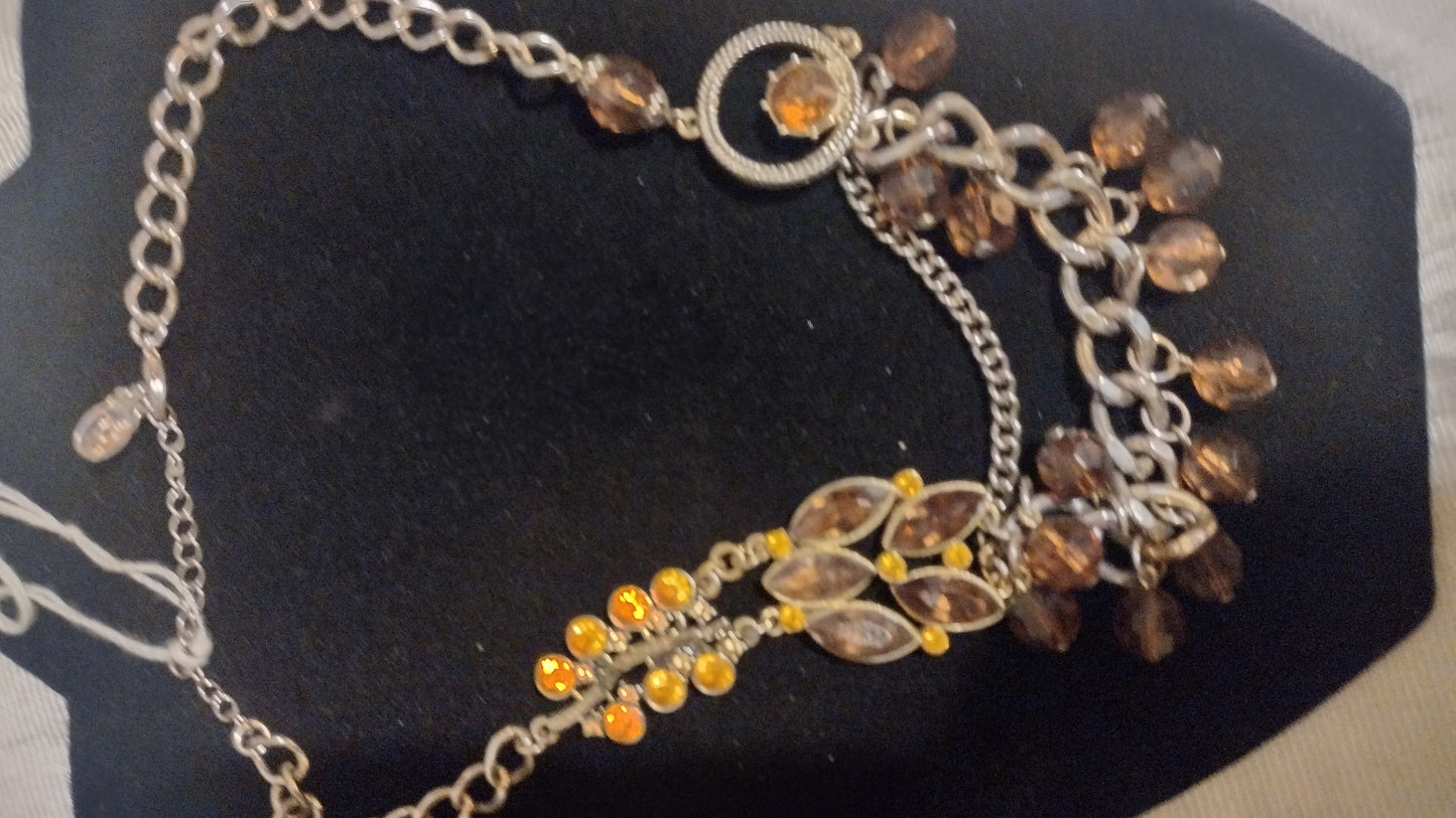 Women's brown chain necklace