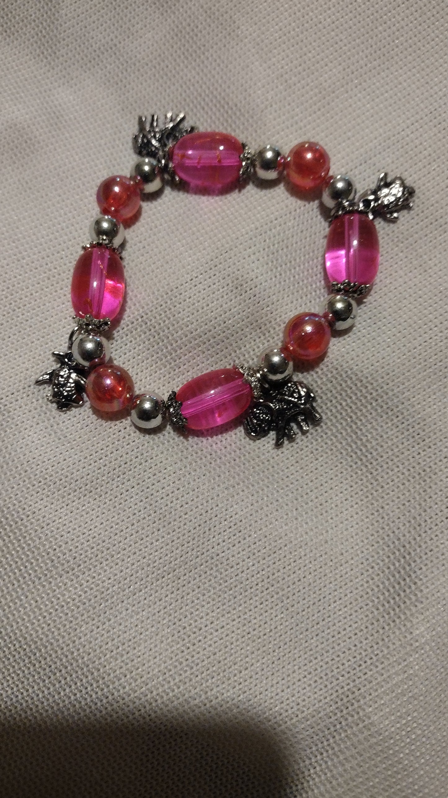 Women's charm hot pink bracelet