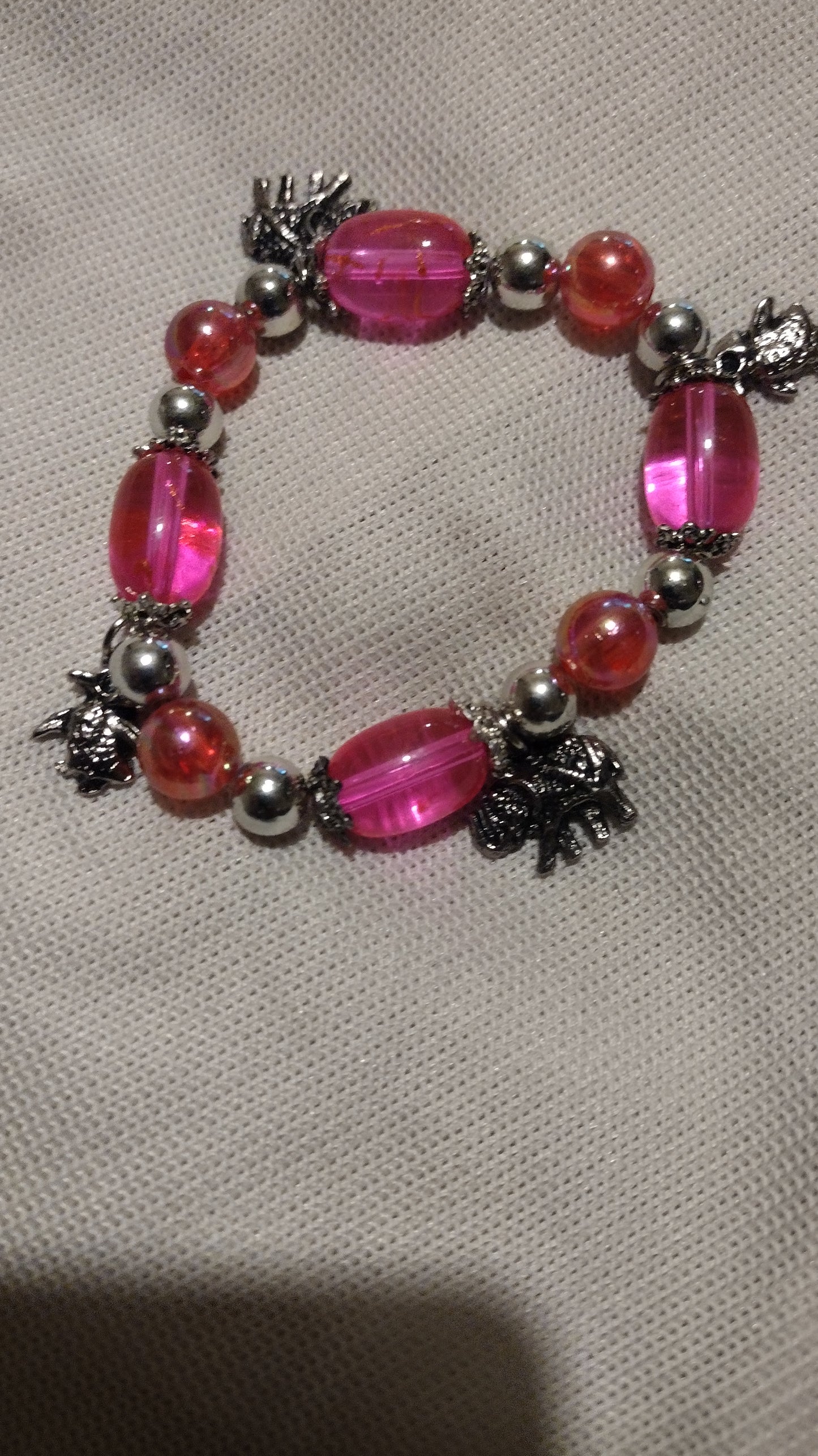 Women's charm hot pink bracelet