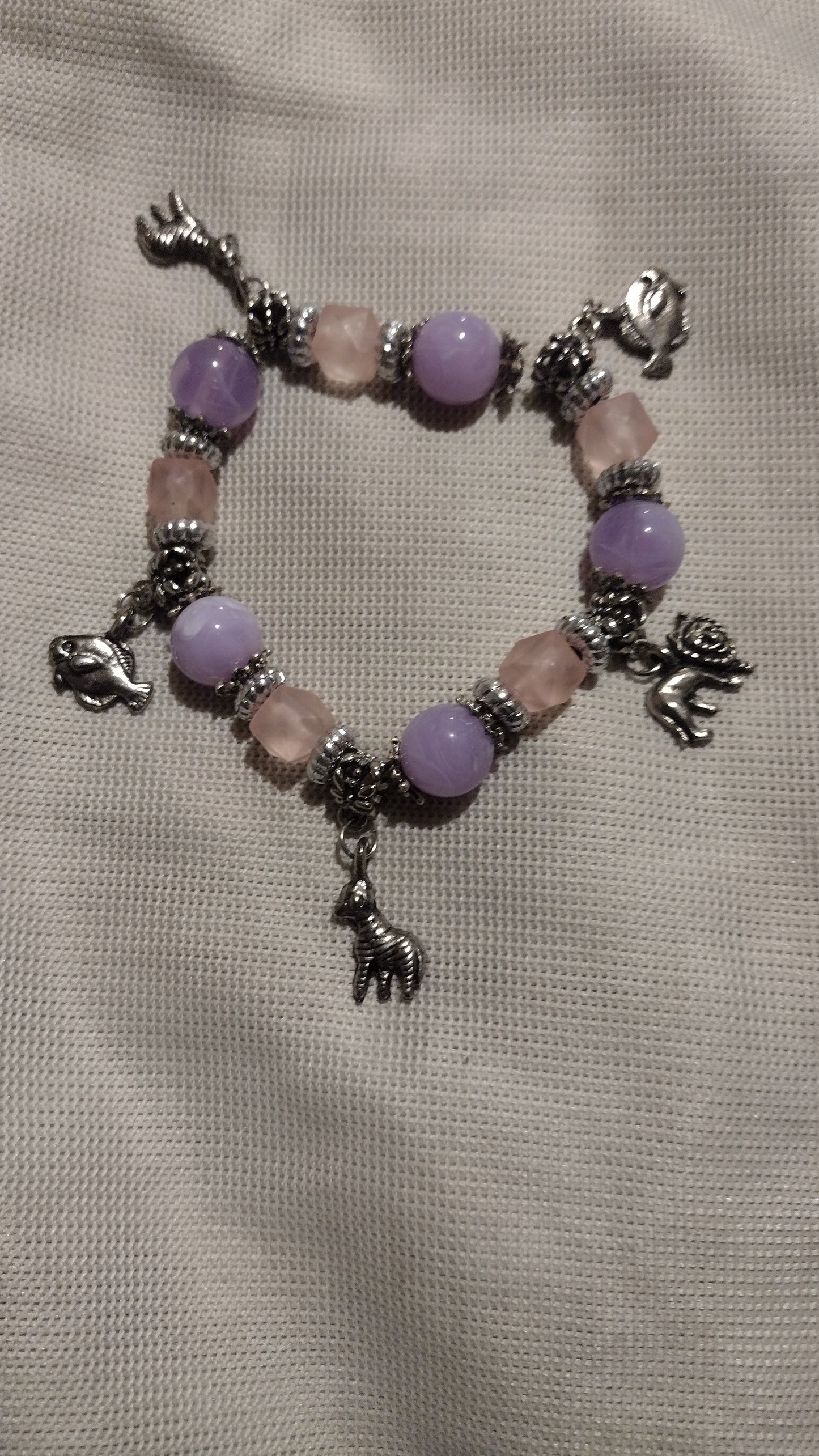 Women's purple/pink charm necklace