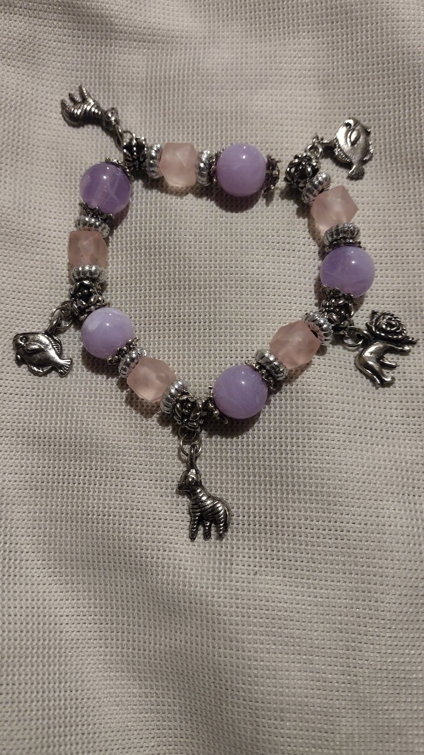 Women's purple/pink charm necklace