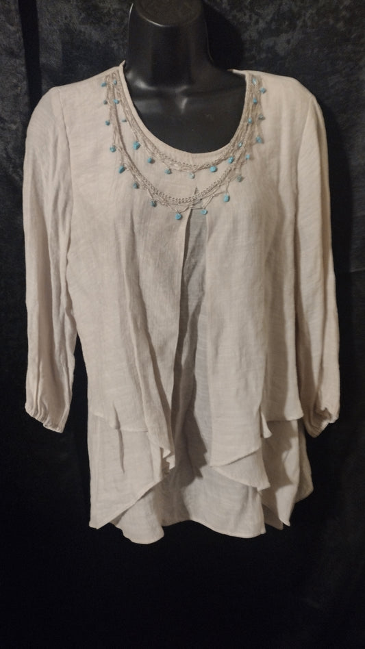 Women's beige blouse size small