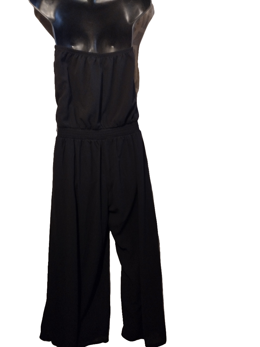 Women's black sleeveless jumpsuit size large