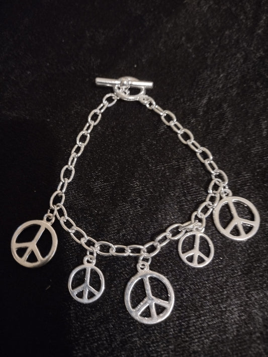 Peace charm bracelet
