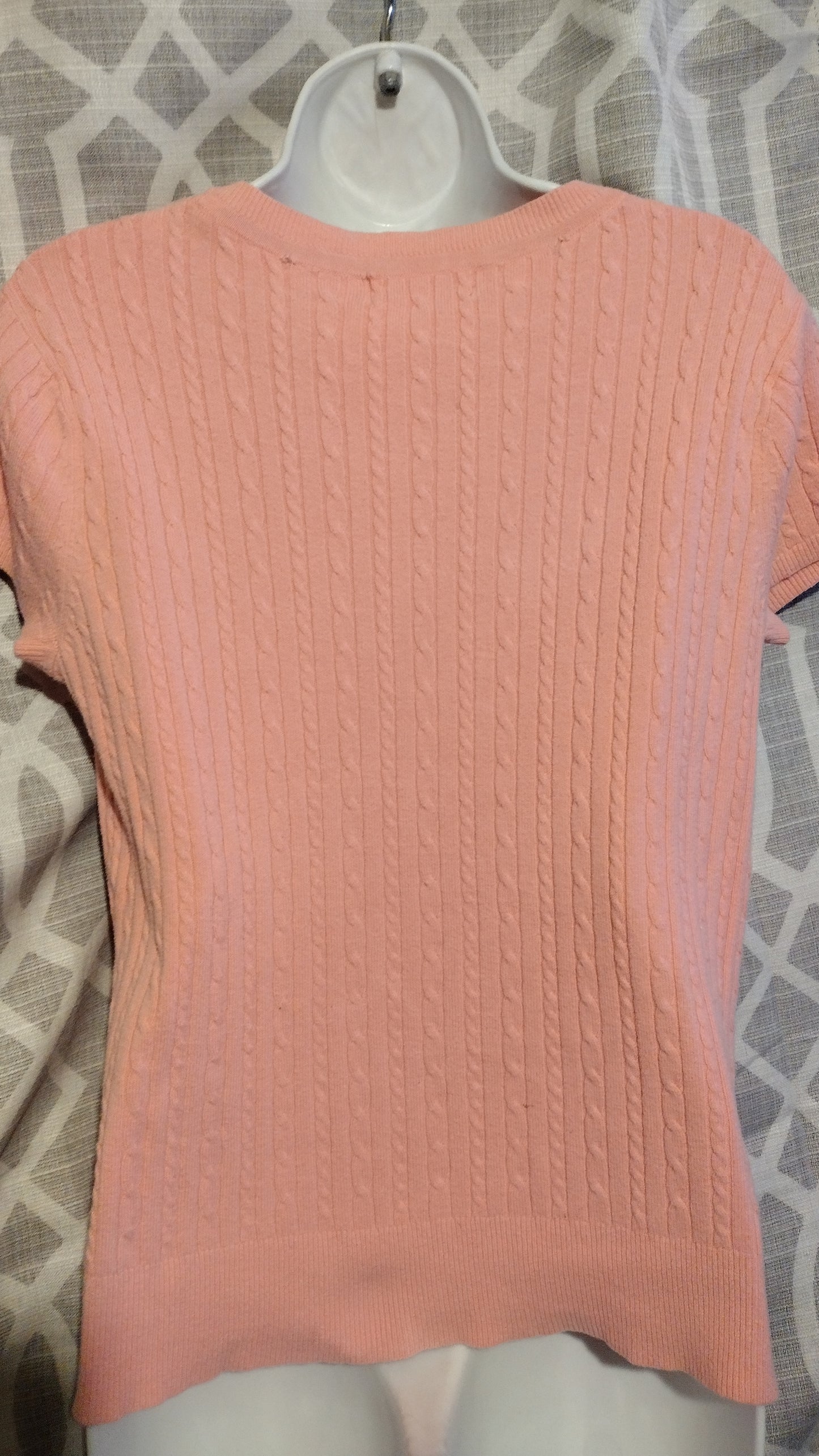 Women pink short sleeve sweater XL