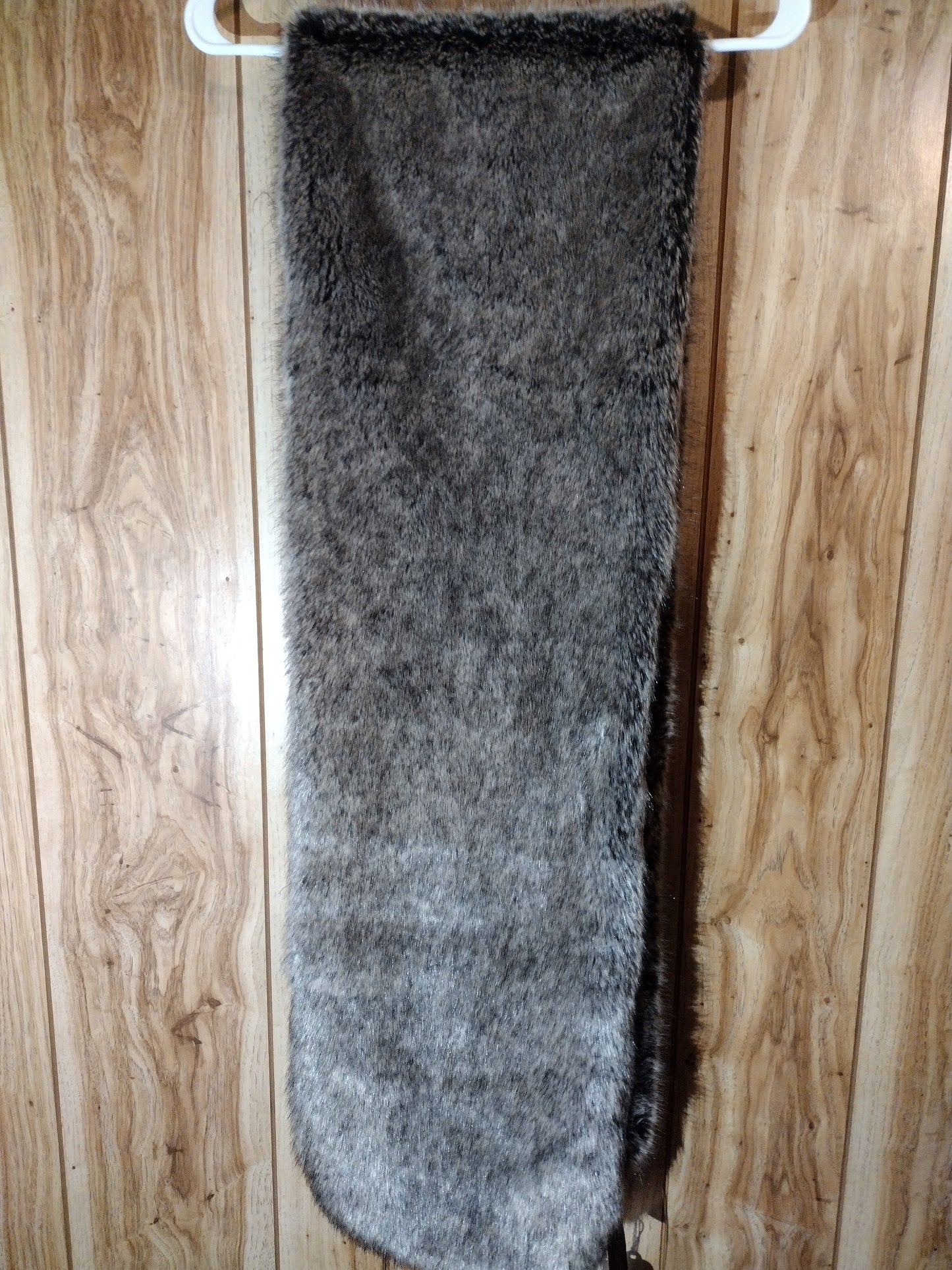 Women gray fur shawl