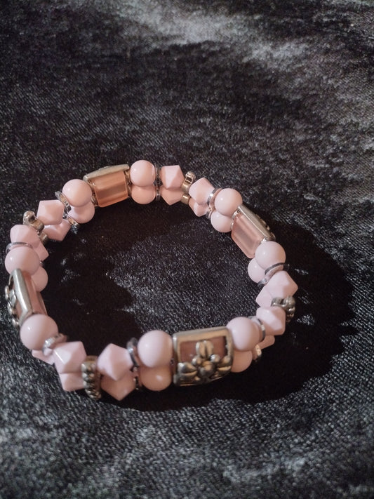 Women pink beaded bracelet