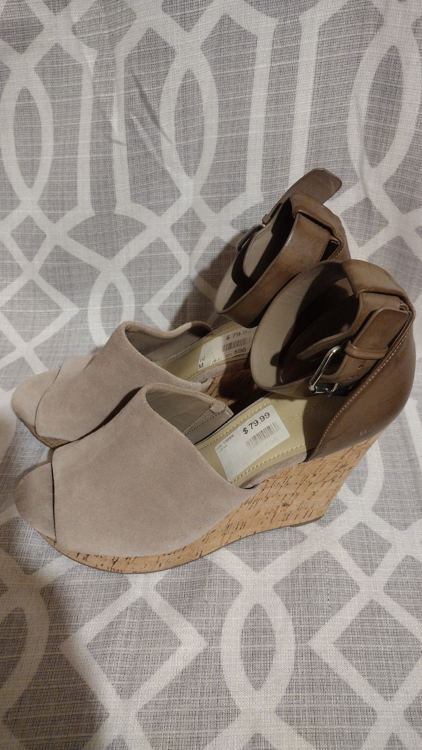 Women's open toe wedge heel shoes size 10